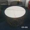 Lu Zi Furniture - Light Luxury Side Table, Gold-plated stainless steel, Post-modern minimalist Small Apartment sofa, round corner table details Picture